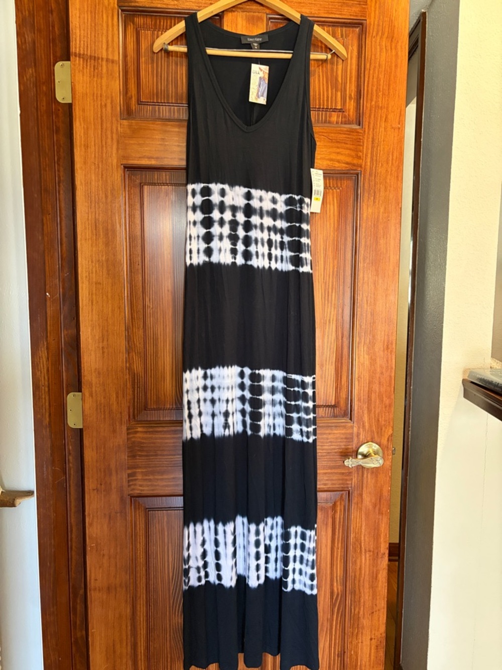 NWT Karen Kane Tie Dye v-neck Maxi Dress sz M
